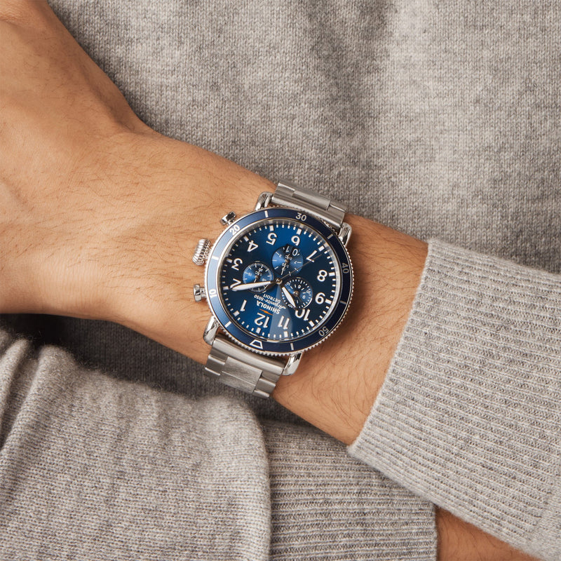 ロネル Runwell Sport Chronograph 48mm Blue Dial