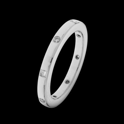 Tapper's Estate Collection | 18K White Gold Princess Cut Diamond Band, 0.25cttw