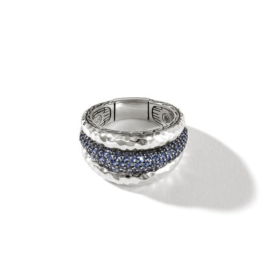 Sterling Silver Blue Sapphire Dome Ring