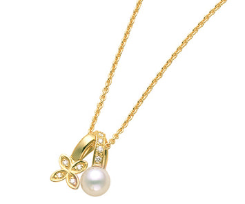 18K Yellow Gold Double Pendant Necklace with Diamond Accents