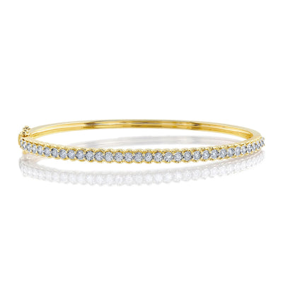 Round Diamond Bangle in 14K Yellow Gold