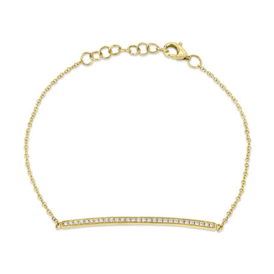 Adjustable Diamond Bar Bracelet in 14K Yellow Gold