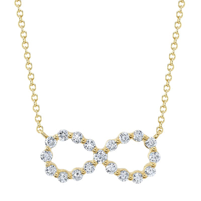 Infinity Diamond 14K Yellow Gold Necklace