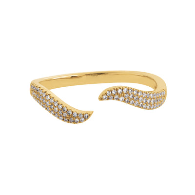 Pave Diamond Split Ring in 14K Yellow Gold