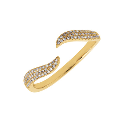 Pave Diamond Split Ring in 14K Yellow Gold