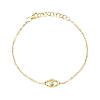 14k Gold Evil Eye diamond Bracelet