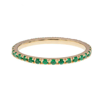 14K Yellow Gold Emerald Band