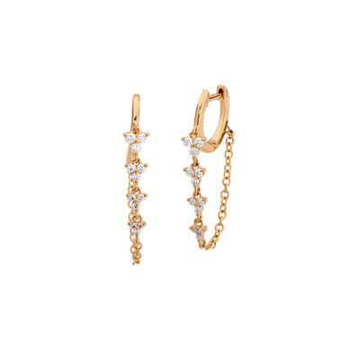 14K Yellow Gold Diamond Earrings