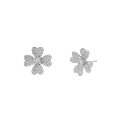 14K GOLD CLOVER DIAMOND EARRINGS