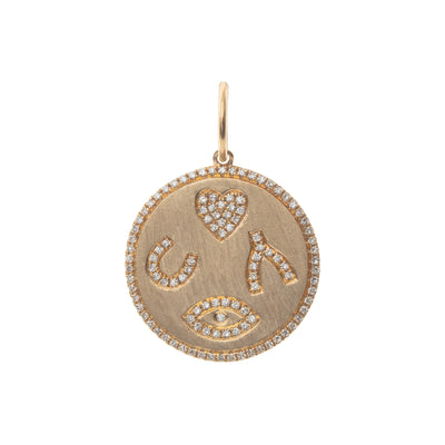 Luck and Love Diamond Pendant in 14K Yellow Gold