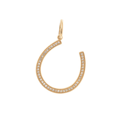 Horseshoe Diamond Pendant in 14K Yellow Gold