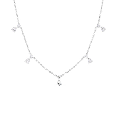 Diamond Dangle Diamonds by the Inch Necklace in 18K White Gold