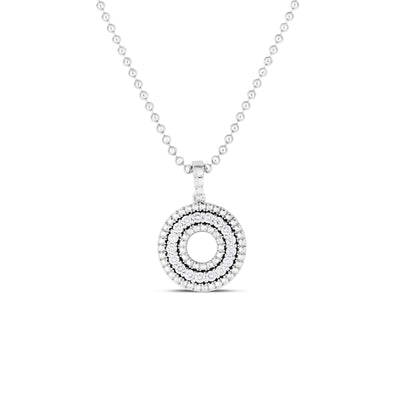 18" Siena Medium Diamond Circle Necklace in 18K White Gold