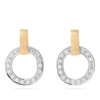 18 KARAT FLAT LINK DIAMOND EARRINGS