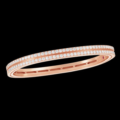 Portofino 2 Row Bangle with Diamond in 18K Rose Gold