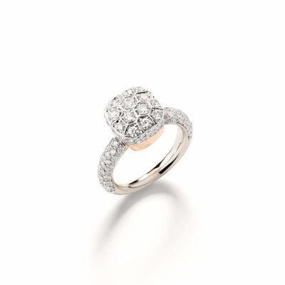Diamond Nudo Ring in 18K White and Rose Gold