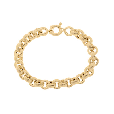 Trendy Chunky Rolo Chain Bracelet in 14K Yellow Gold