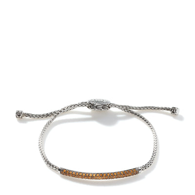 Sterling Silver 2.5mm Citrine Adjustable Bracelet