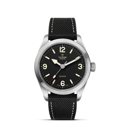 39mm Ranger Steel with Black Domed Dial and Hybrid Rubber and Leather Bracelet Watch by Tudor | M79950-0002