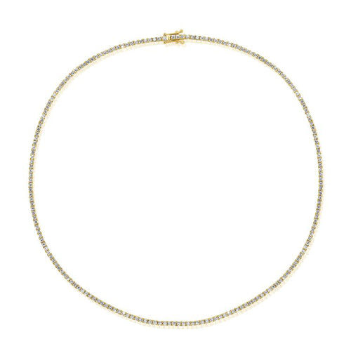 14K Yellow Gold Diamond Eternity Necklace