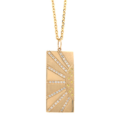 14K Yellow Gold Diamond and Sapphire "Hott" Pendant