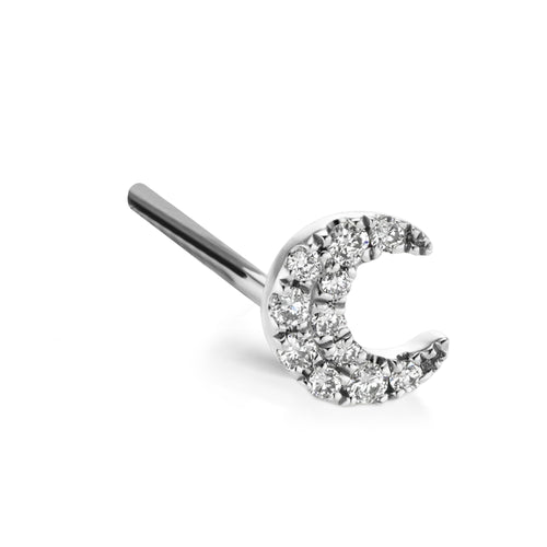 18 KARAT DIAMOND MOON SINGLE EARRING