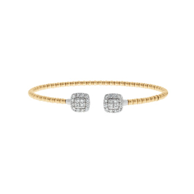 14K Two-Tone Diamond Open Bangle Bracelet