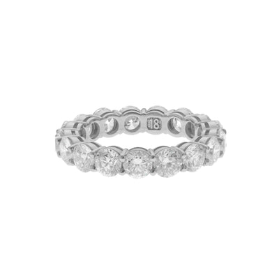 Round Diamond Shared Prong Eternity Band in 18K White Gold, 4.30cttw