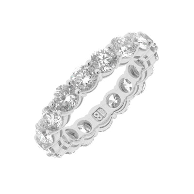 Round Diamond Shared Prong Eternity Band in 18K White Gold, 4.30cttw