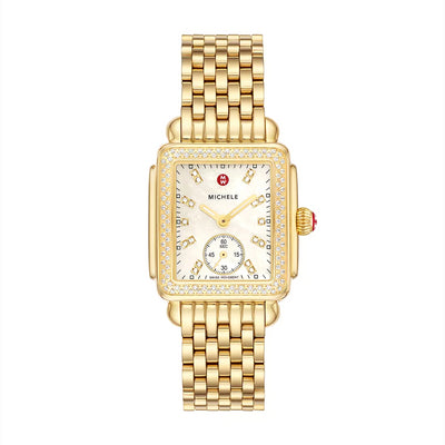 Deco Mid 18K Gold-Plated Diamond Watch | 31MM | MWW06V000124