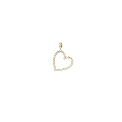 Diamond Bezel Angled Heart Pendant in 14K Yellow Gold