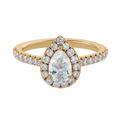 14k gold halo diamond engagement ring