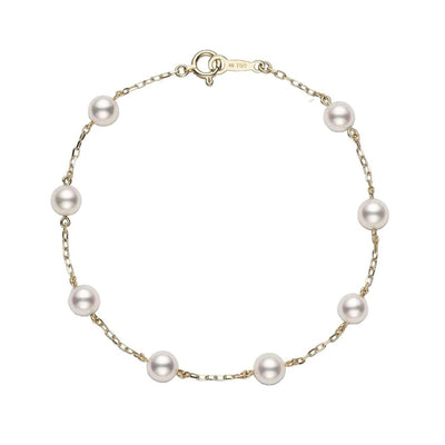 18K Yellow Gold Akoya Cultured Pearl Bracelet