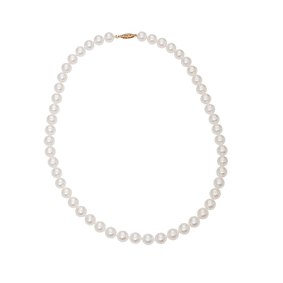 Classic Cultured Pearl Necklace in 14K Yellow Gold, 8-9MM
