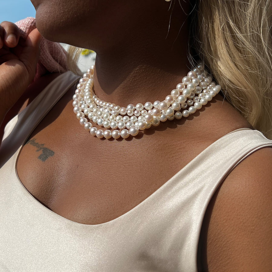 14K Yellow Gold Freshwater Pearl Strand Necklace