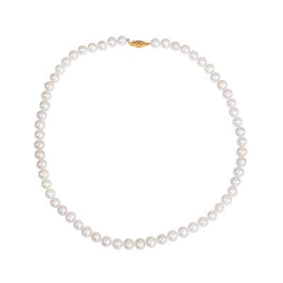 14K Yellow Gold Cultured Pearl Necklace