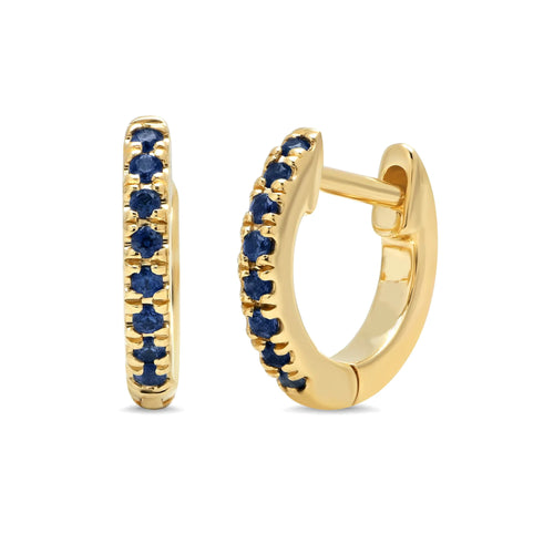 Sapphire Huggie Goop Earrings in 14K Yellow Gold