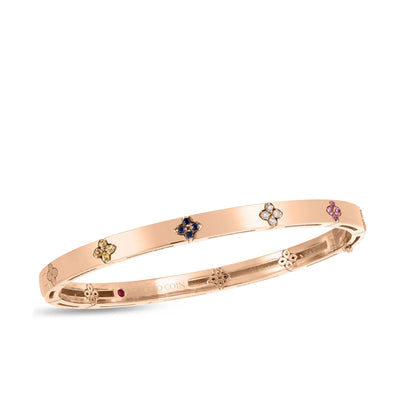 Love in Verona Rainbow Bangle Bracelet with Sapphires and Diamonds in 18K Rose Gold
