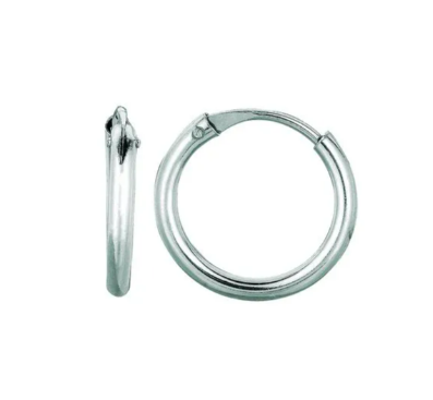 Children's Huggie Hoop Earrings in 14K White Gold