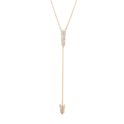 Diamond Lariat Necklace in 14K Rose Gold