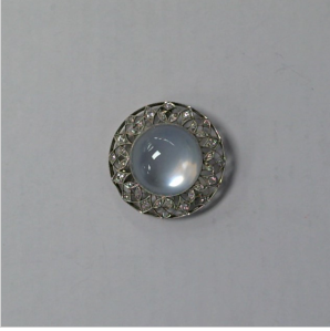 PLATINUM MOONSTONE AND DIAMOND PIN