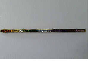 18K GOLD SQUARE GEMSTONE ETERNITY BRACELET