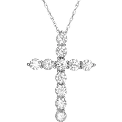 Diamond Pendant Necklace in 14K Gold White Gold, 2.00cttw