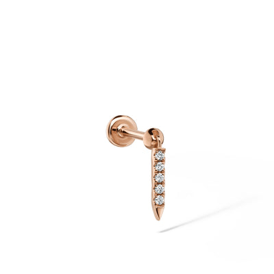 Diamond Eternity Bar Charm Earring in 18K Rose Gold