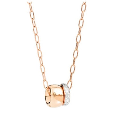 Iconica Diamond Necklace with Pendant in 18K Gold Rose Gold, 0.30cttw