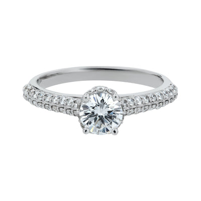 18K White Gold Diamond Engagement Ring