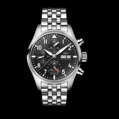 Pilot Chronograph Stainless Steel, Black Dial Watch | 41MM | IW388113