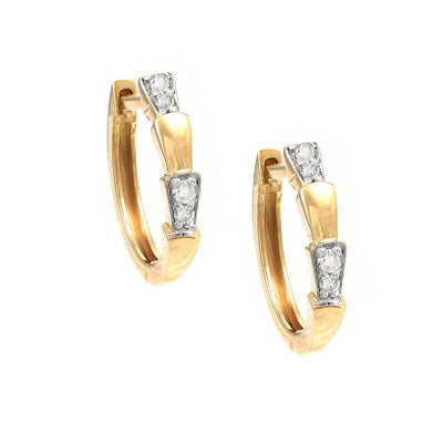 14K Yellow Gold Diamond Earrings