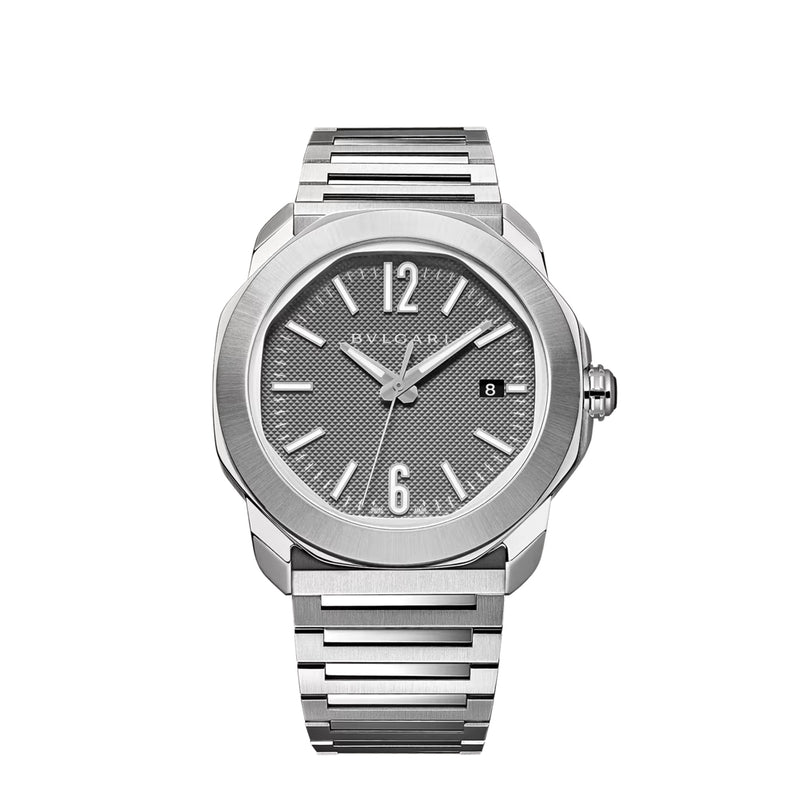 Roman08 OCTO ROMA 41MM Watch with Silver Dial and Interchangeable Stainless St