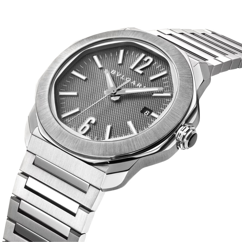 OCTO ROMA 41MM Watch with Silver Dial and Interchangeable Stainless St